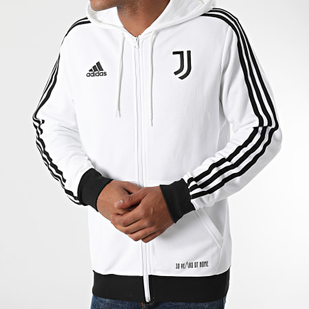 Adidas Performance - Sweat Zippé Capuche A Bandes Juventus 3 Stripes GR2930 Ecru