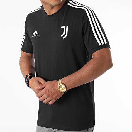 Adidas Performance - Tee Shirt A Bandes Juventus 3 Stripes GR2933 Noir