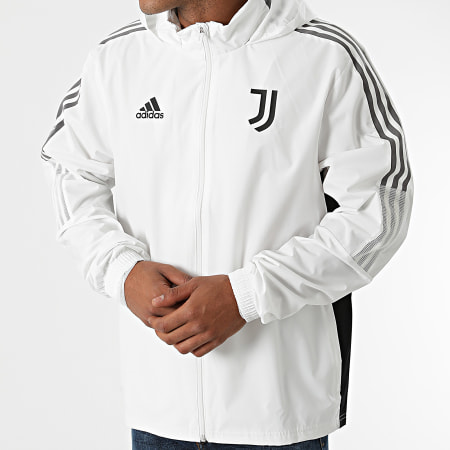 Adidas Sportswear - Veste Zippée Capuche A Bandes Juventus GR2943 Ecru