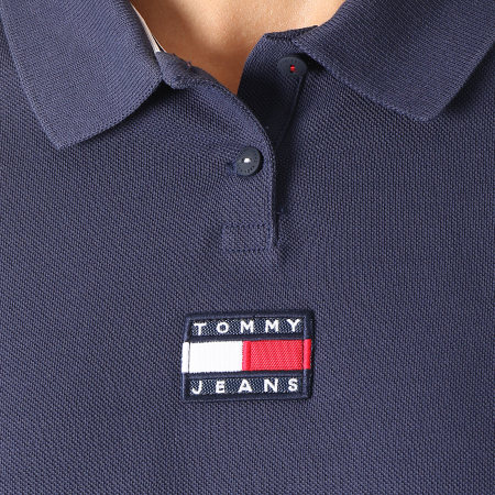 Tommy Jeans - Polo Manches Courtes Femme Center Badge 0347 Bleu Marine