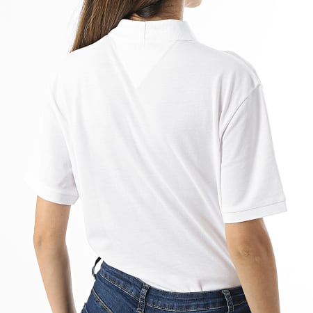 Tommy Jeans - Center Badge Polo donna a manica corta 0347 Bianco