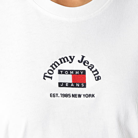 Tommy Jeans - Tee Shirt Femme Crop Timeless Tommy 0417 Ecru