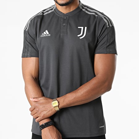 Adidas Sportswear - Polo Manches Courtes A Bandes Juventus GR2974 Gris Anthracite