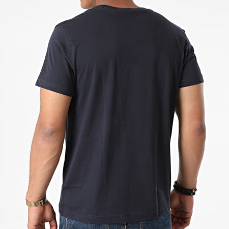 Calvin Klein - Maglietta con ricamo monogramma e tasca 9098 blu navy