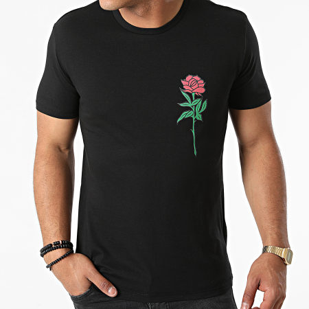 Luxury Lovers - Camiseta Pecho Rosa Color Negro