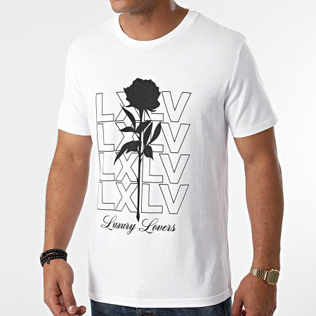 Luxury Lovers - Tee Shirt Repeat Rose Blanc