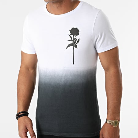 Luxury Lovers - Rose Chest Gradient Camiseta Blanco Negro