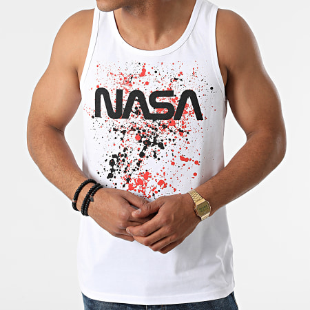 NASA - Camiseta Tirantes Salpicaduras Blanco