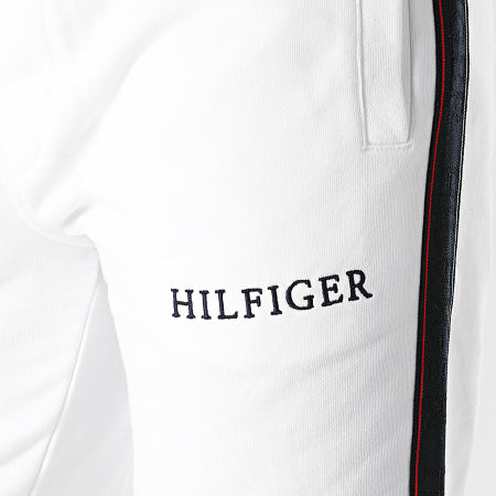 Tommy Hilfiger - Hilfiger 8722 Pantaloni da jogging con banda nastrata bianchi