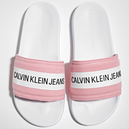 Calvin Klein - Claquettes Femme Slide Monogram 0103 Soft Berry