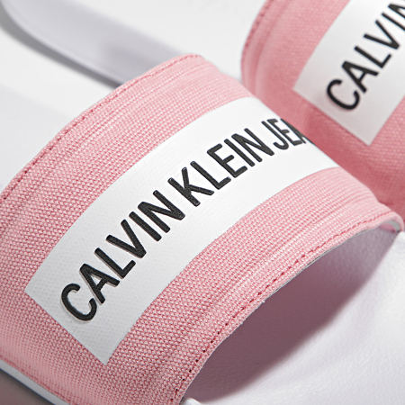 Calvin Klein - Claquettes Femme Slide Monogram 0103 Soft Berry