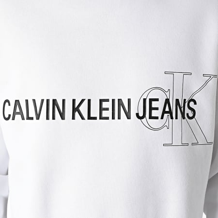 Calvin Klein Jeans - Sweat Crewneck Institutional Seasonal Logo 8181 Blanc