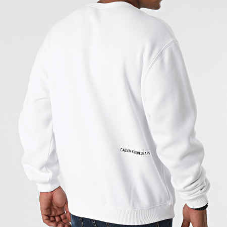 Calvin Klein Jeans - Sweat Crewneck Institutional Seasonal Logo 8181 Blanc