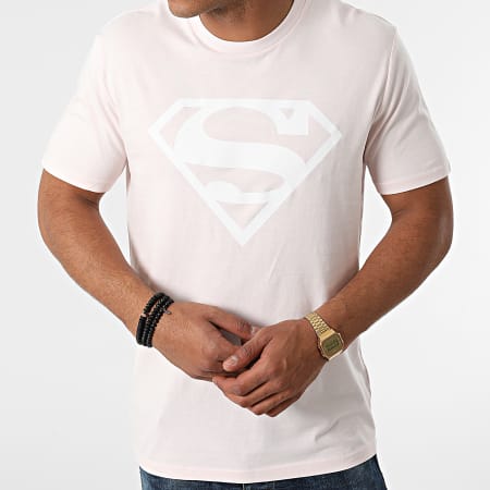DC Comics - Tee Shirt Logo Rose Blanc