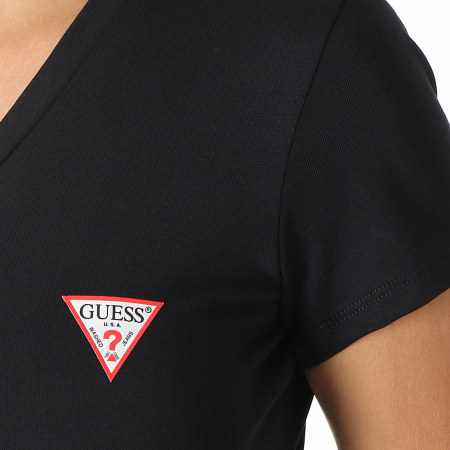 Guess - Tee Shirt Femme Col V W1YI1A-J1311 Noir