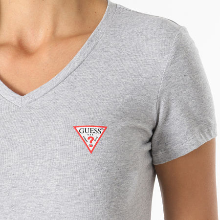 Guess - Camiseta de mujer con cuello en V W1YI1A-J1311 Gris jaspeado