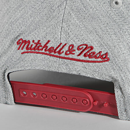 Mitchell and Ness - Casquette Snapback Team Heather Miami Heat Gris Chiné