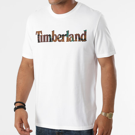 Timberland - Tee Shirt Camo Linear A231G Blanc