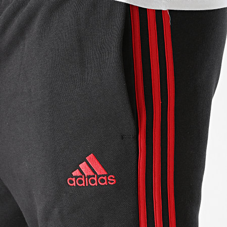 Adidas Sportswear - Pantalon Jogging A Bandes H12254 Noir Rouge