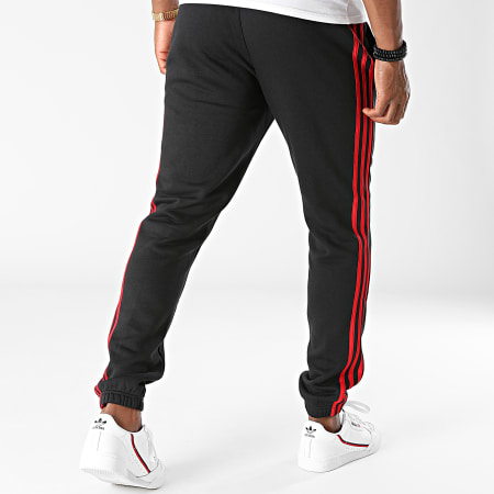 Adidas Sportswear - Pantalon Jogging A Bandes H12254 Noir Rouge