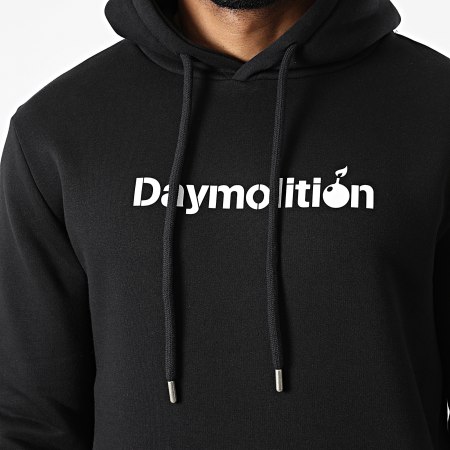 Daymolition - Sweat Capuche Logo Noir Blanc