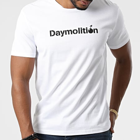 Daymolition - Maglietta con logo bianco e nero