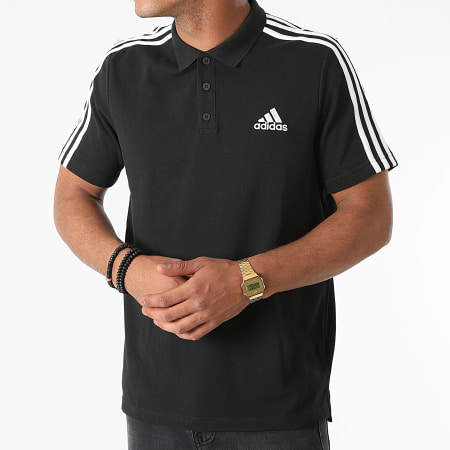 Adidas Sportswear - Polo Manches Courtes A Bandes GK9097 Noir