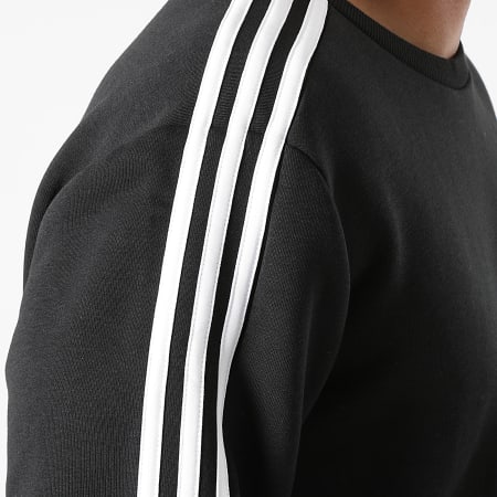 Adidas Sportswear - Felpa a righe con girocollo GK9579 Nero