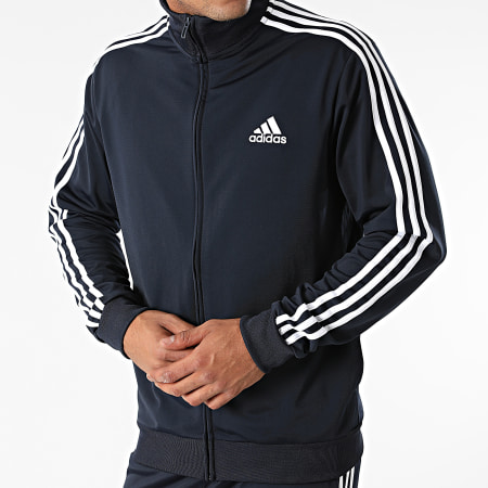 Adidas Sportswear - Tuta da ginnastica con strisce GK9658 blu navy