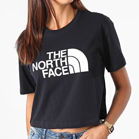 The North Face - Tee Shirt Crop Femme Easy A4T1R Bleu Marine