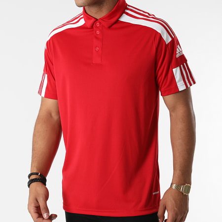 Adidas Sportswear - Polo Manches Courtes A Bandes Squad 21 GP6429 Rouge