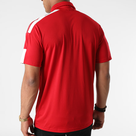 Adidas Sportswear - Polo Manches Courtes A Bandes Squad 21 GP6429 Rouge