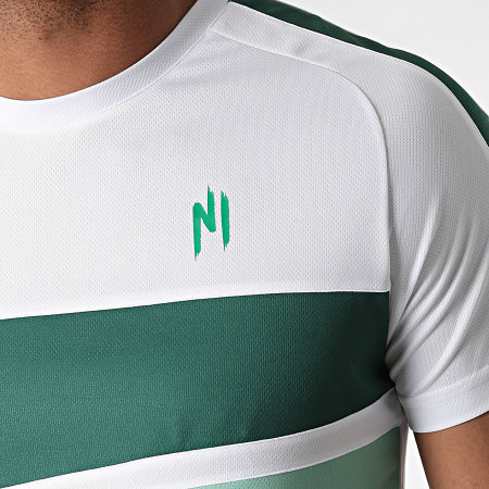 NI by Ninho - Tee Shirt A Bandes Magnum Blanc Vert