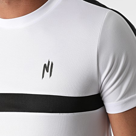 NI by Ninho - Tee Shirt A Bandes Colt Blanc