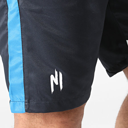 NI by Ninho - Short Jogging A Bandes Shaft Bleu Marine