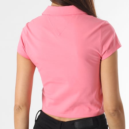 Tommy Jeans - Polo Manches Courtes Femme Button Through 0352 Rose