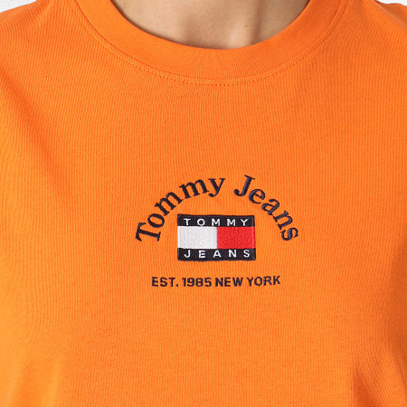 Tommy Jeans - Tee Shirt Femme Crop Timeless Tommy 0417 Orange