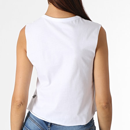 Vans - Camiseta corta sin mangas para mujer Junior V Center A5I7E Blanco