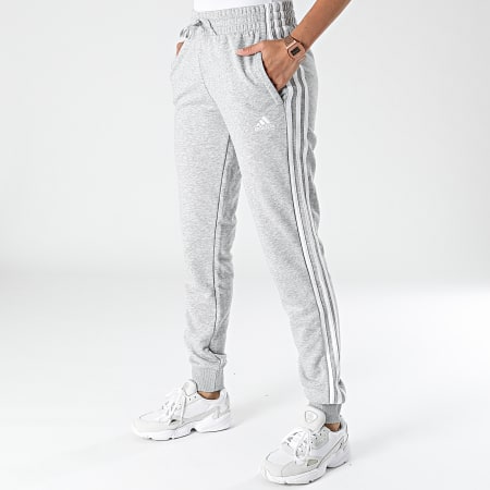 Adidas Sportswear - Pantalon Jogging Femme A Bandes 3 Stripes French Terry GM8735 Gris Chiné