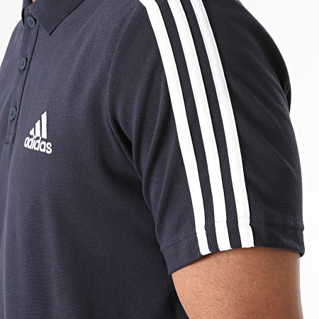 Adidas Sportswear - Polo Manches Courtes A Bandes GK9100 Bleu Marine