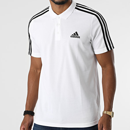 Adidas Sportswear - Polo Manches Courtes A Bandes 3 Stripes GK9138 Ecru