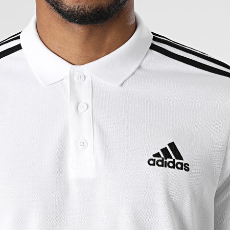Adidas Sportswear - Polo Manches Courtes A Bandes 3 Stripes GK9138 Ecru