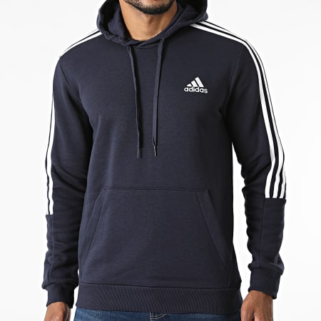 Adidas Sportswear - Felpa con cappuccio Cut 3 Stripes GK9584 blu navy
