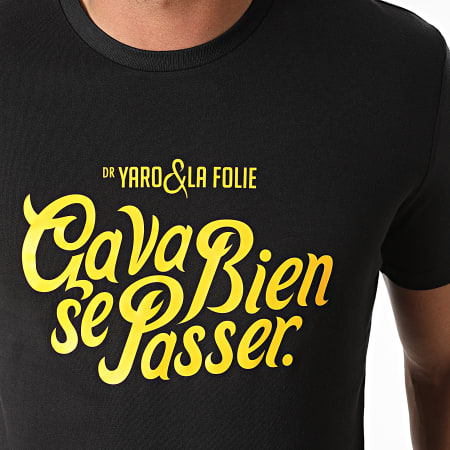 Dr. Yaro & La Folie - Camiseta CVBSP negra amarilla