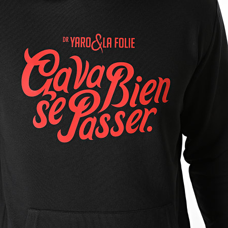 Dr. Yaro & La Folie - CVBSP Felpa con cappuccio nero rosso
