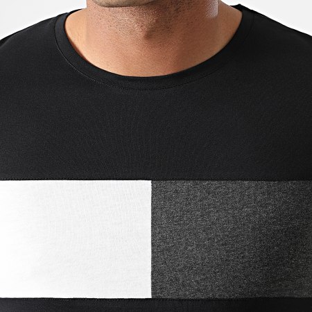 LBO - Camiseta de manga larga con canesú bicolor 1802 Negro Gris Antracita