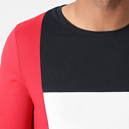 LBO - 1819 Maglietta a maniche lunghe con tricolore bianco, rosso e marina