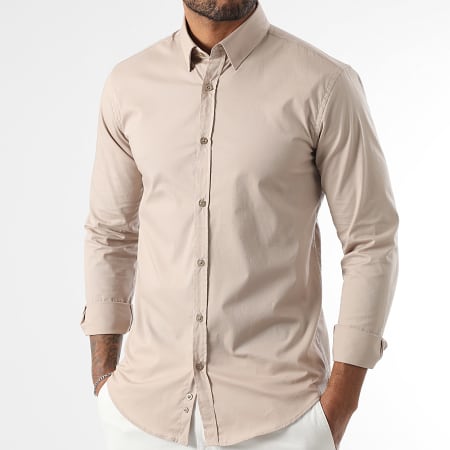 LBO - Chemise Manches Longues Slim Fit 1844 Beige