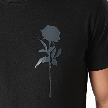 Luxury Lovers - Camiseta Rose Pecho Negro Gris Antracita