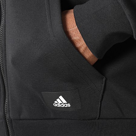 Adidas Sportswear - Sweat Zippé Capuche A Bandes Future Icons 3 Stripes GR4086 Noir